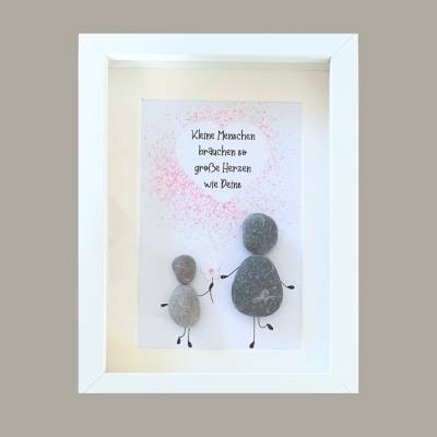 Personalisierbares Steinbild „Kleine Menschen brauchen so große Herzen wie Deins“ – Einzigartiges Abschiedsgeschenk für Erzieherin