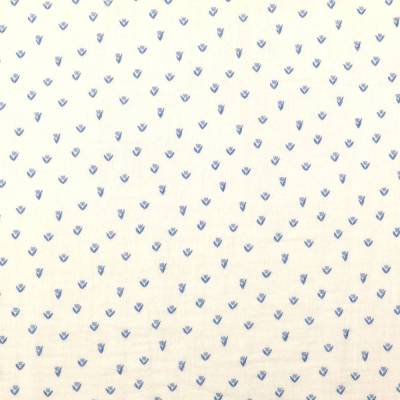 Musselin Double Gauze Baumwolle Blätter Blumen weiß Oeko-Tex Standard 100 (1m/10,00 €)