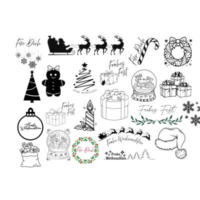 Weihnachten Christmas Winter Bundle PNG SVG Datei - Download Plotterdatei Plotter File -  Stern Schneemann Snow Snowman