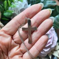 Altes Silberkreuz mit Kette aus 835 Silber – Vintage Schmuck Unisex Bild 4