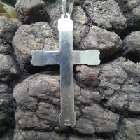 Altes Silberkreuz mit Kette aus 835 Silber – Vintage Schmuck Unisex Bild 6