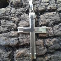 Altes Silberkreuz mit Kette aus 835 Silber – Vintage Schmuck Unisex Bild 8