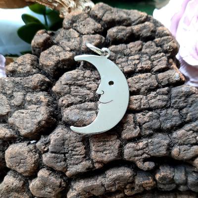 Hübscher alter Silberanhänger Mond aus 925 Silber