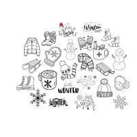 Winter Bundle PNG SVG Datei - Download Plotterdatei Plotter File -  Schneemann Pullover Schnee Schlittschuhe Snowman Bild 1