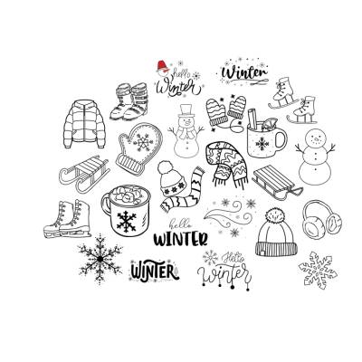Winter Bundle PNG SVG Datei - Download Plotterdatei Plotter File -  Schneemann Pullover Schnee Schlittschuhe Snowman 