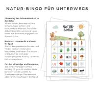 Natur Bingo für Kinder, Beschäftigung in der Natur, Wald Bingo, Waldspaziergang Spielidee, PDF Druckvorlage zum Ausdruck Bild 5