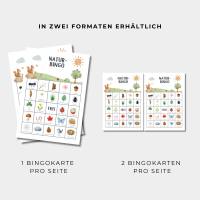 Natur Bingo für Kinder, Beschäftigung in der Natur, Wald Bingo, Waldspaziergang Spielidee, PDF Druckvorlage zum Ausdruck Bild 6