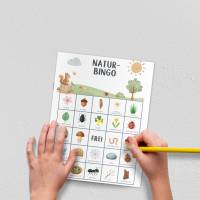 Natur Bingo für Kinder, Beschäftigung in der Natur, Wald Bingo, Waldspaziergang Spielidee, PDF Druckvorlage zum Ausdruck Bild 7