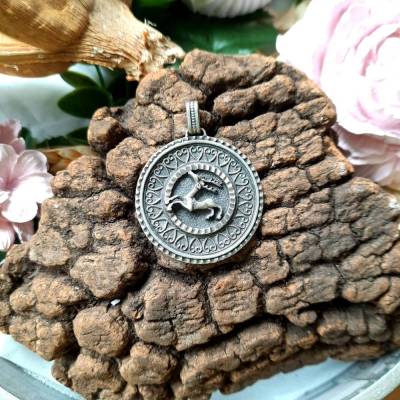 Dekorativer alter Trachtenanhänger Hirsch 925 Silber geschwärzt Vintage