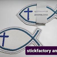 Stickdateien ith Fisch mug rug und ith Fisch mit Schlitz für Geldgeschenk für den 10x10 er Rahmen Bild 1