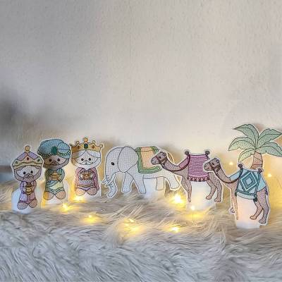 Stickdatei Weihnachten Krippe In the Hoop – Heilige 3 Könige Set 2586 für festliche Deko