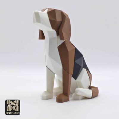 Low Poly Hund 3D Puzzle – Magnetische Deko Figur, Handmade, Modernes Design, 22 Teile, Made in Germany