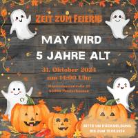 Halloween Einladung Kindergeburtstag | Canva Vorlage 15x15 cm | personalisierbar, druckbar, digitale Einladung Bild 1