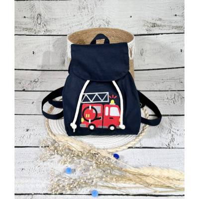 Kindergartenrucksack Feuerwehrauto Feuerwehr Kindergarten personalisiert individuelles Geschenk