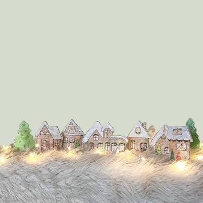 Stickdatei Winterdorf Weihnachten Lichthaus – Häuser, Baum & Kirche ab 10x10 – In the Hoop Set XL