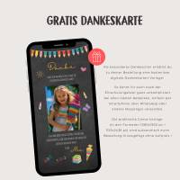 Digitale Einladung zur Einschulung animiert, personalisierte Einladungskarte zum Schulanfang, WhatsApp Canva-Vorlage Bild 5