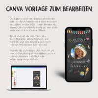Digitale Einladung zur Einschulung animiert, personalisierte Einladungskarte zum Schulanfang, WhatsApp Canva-Vorlage Bild 6