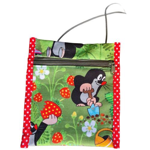 Brustbeutel Kinder aus Baumwolle | Geldbörse . 14x15 cm | mit Reißverschluss | Motiv: Der kleine Maulwurf | Handmade