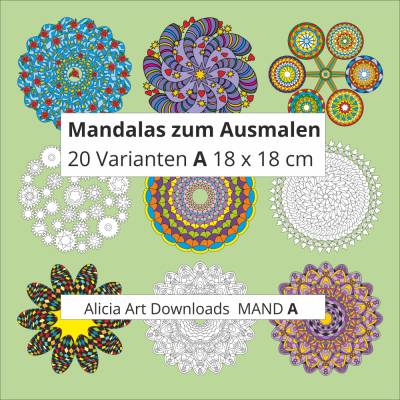 20 Mandalas zum Ausmalen Varianten A
