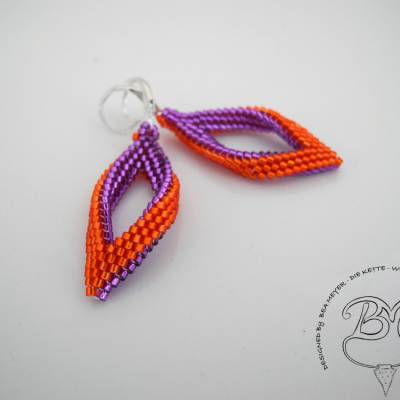 Ohrhänger Lila Orange color blocking