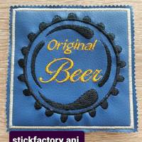 Stickdatei ith Kronkorken Bier mug rug für den 10x10 er Rahmen Bild 1