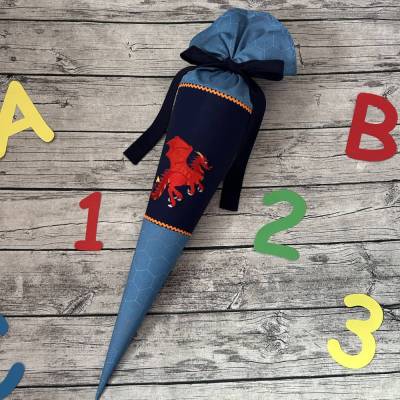 supercoole Schultüte Zuckertüte Blau Drache