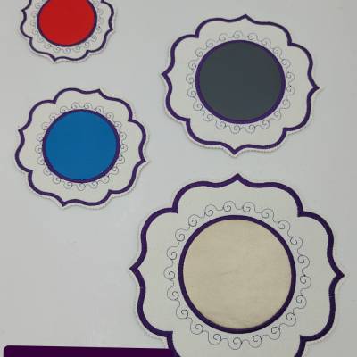 Stickdatei Untersetzer shabby chic style mug rug Set