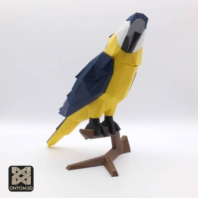 Low Poly Macaw Papagei 3D Puzzle – Magnetische Parrot Deko Figur, Handmade in Deutschland