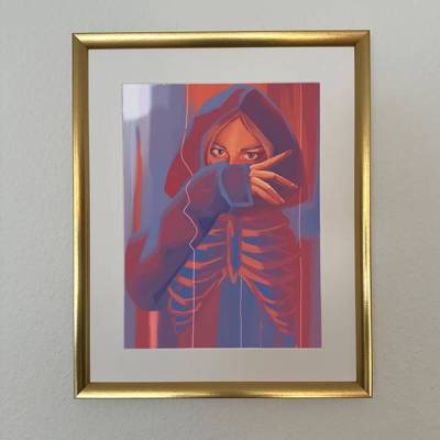 Hoodie Girl Art Print A3