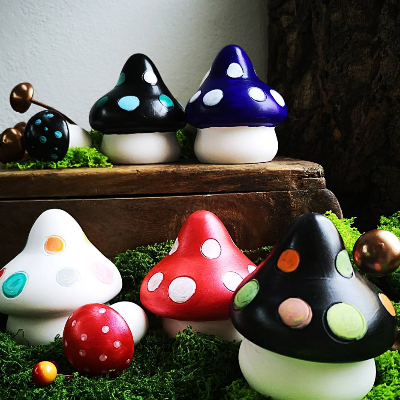 Handbemalte Keramikpilze – Einzigartige Herbst- & Weihnachtsdeko, individuell & handgemacht