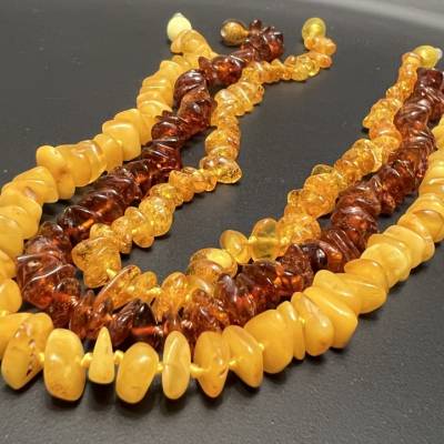 Ostsee Bernstein Kette, verschiedene Farben | 34 cm