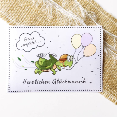 Druckvorlage Geburtstagskarte, herzlichen Glückwunsch, verspätete Geburtstagsgrüße, selber ausdrucken, zum Geburtstag