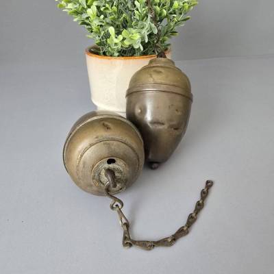 Antike Messing-Lampengewichte, Paar um 1900