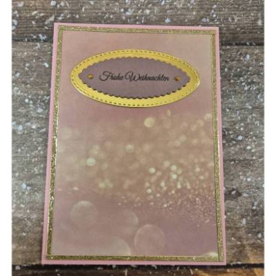 Handgefertigte Weihnachtskarte Frohe Weihnachten - inkl. Einlegeblatt & Umschlag