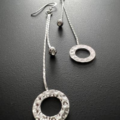 Ohrringe 925-Silber | Hängeohrringe mehrreihig - T87