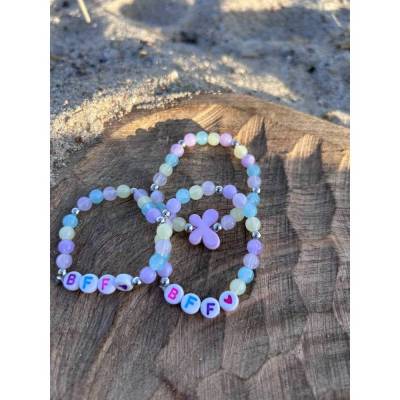 Kinderarmbänder Perlenarmbänder Set BBF Freundschaftsarmbänder Kinder & Armband mit Schmetterling