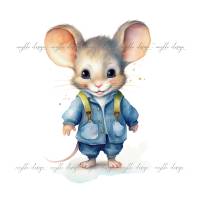 Mäuse-Clipart-Bundle (6 Aquarell-Illustrationen) für Printables, Sublimation, kommerzielle Nutzung Bild 4