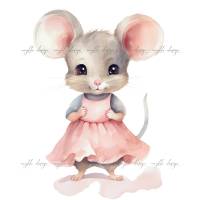 Mäuse-Clipart-Bundle (6 Aquarell-Illustrationen) für Printables, Sublimation, kommerzielle Nutzung Bild 6