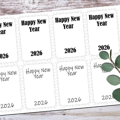 Silvester Karten 001 – Stilvolle PDF-Druckvorlage Din A4 für kreative DIY-Projekte