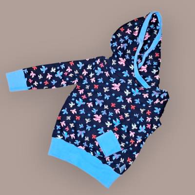 Hoodie / Kapuzenpulli French Terry 98 104 Schmetterlinge 2-0003