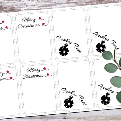 Frohe Weihnachten Karten 002 – Stilvolle PDF/PNG-Druckvorlage Din A4 für kreative DIY-Projekte