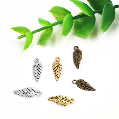 4/10x Charms Anhänger Blätter 3 Farben zur Auswahl