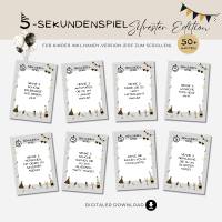 Silvesterspiele Kinder 5 Sekundenspiel, Neujahr Partyspiel für drinnen, Lustige Beschäftigung zum ausdrucken PDF Bild 1