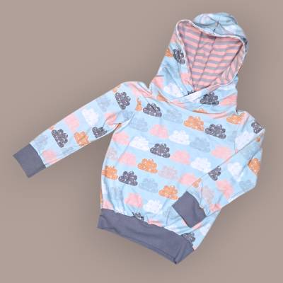 Hoodie / Kapuzenpulli French Terry 112 128 Wolken mint 2-0002