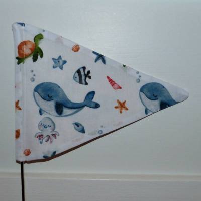 Fahrradwimpel Meerestiere aus Baumwolle – Handgemachter Wimpel für Fahrrad & Anhänger
