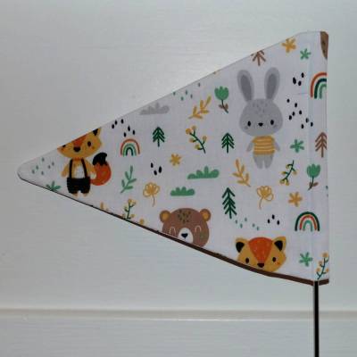 Fahrradwimpel Waldtiere aus Baumwolle – Handgemachter Wimpel für Fahrrad & Anhänger