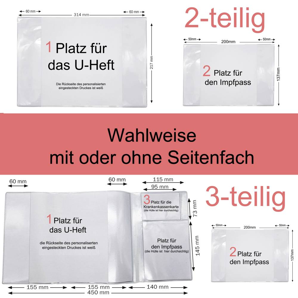 Personalisiertes U-Heft Set Mit Impfpasshülle - Individuell Mit Name & Geburtsdatum