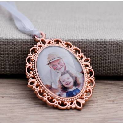 Emotionaler Anhänger für den Brautstrauß - Andenken für Hochzeit mit Foto oder persönlichem Text