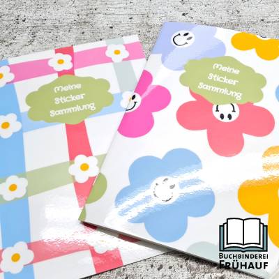 Stickeralbum DIN A5 geblümt retro – Wiederablösbares Stickerheft für deine Stickersammlung