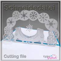 Plotterdatei 3D-Karte Schlittschuhe – Winterliche Pop-up Karte SVG für Cricut & Silhouette Bild 1